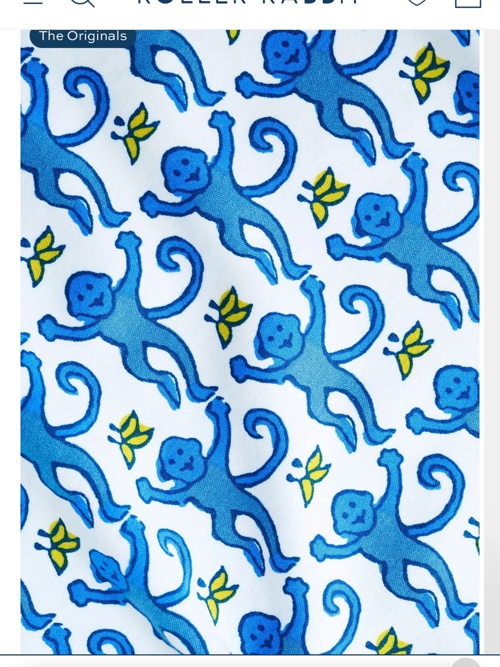 Roller Rabbit Blue & Cream Monkey Print Pajama Set - Picture 8 of 10